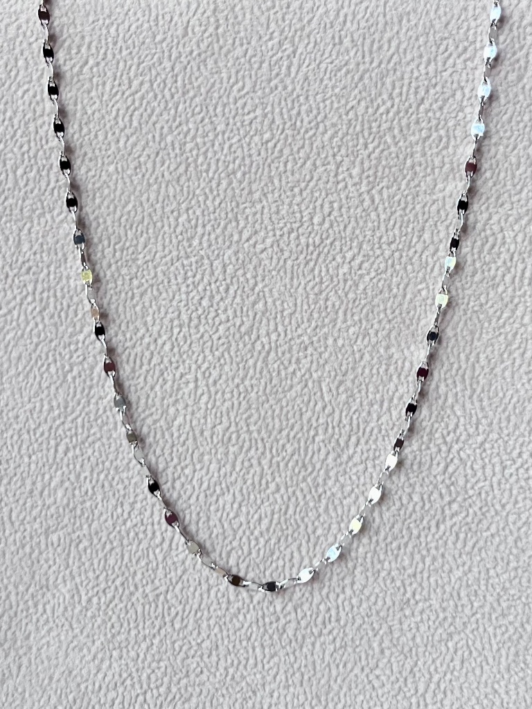 N046  Mirror Link Italian Sterling Silver Chain